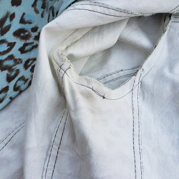 Laurèl by Escada Vintage 90s/00 Velvet/Brushed Blue Leopard Print Jacket Size 42 - Picture 6 of 15